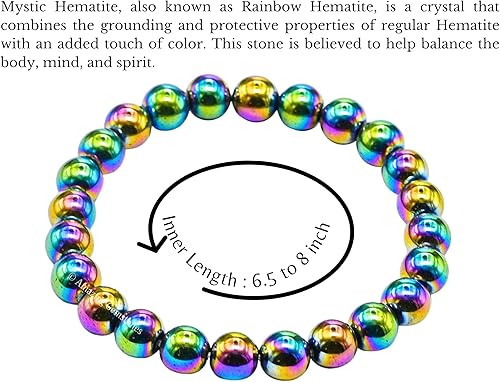 Miniatura 507 de Amazing Gemstone Pulsera de cristal para mujeres y hombres, pulsera de cristal curativo de protección, pulsera elástica con cuentas de piedras