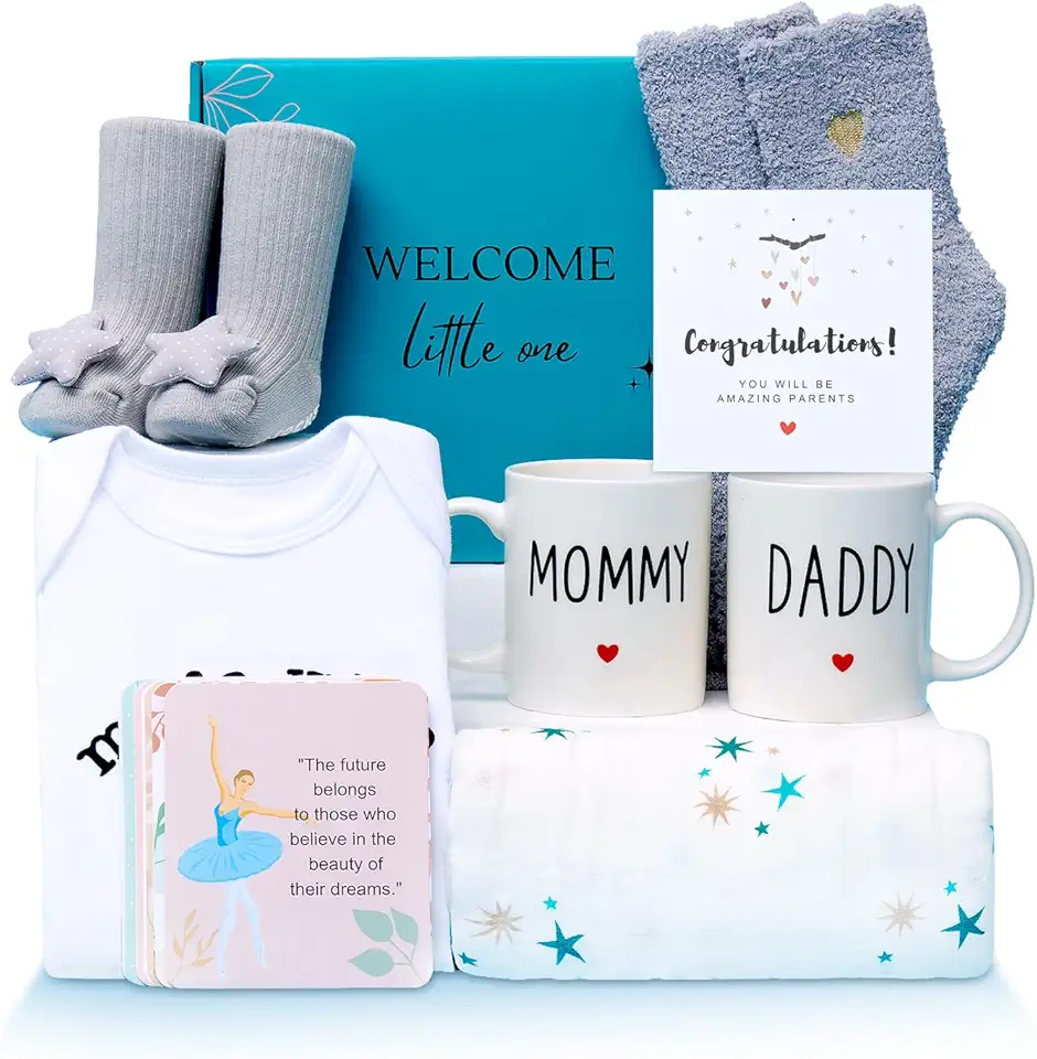Presentes para novas mães, presentes de gravidez para grávidas, presentes exclusivos para bebês novos para mamãe e papai, presentes para novos pais, ideia de para revelação de