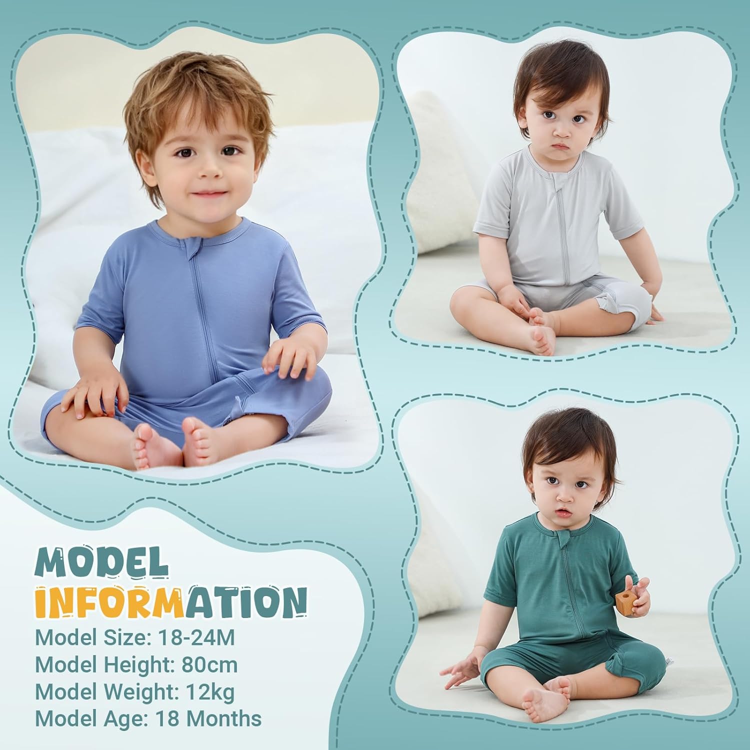 MICHLEY Bamboo Baby Pajamas 3 Pack, Two Way Zipper Bamboo Sleepers for Toddler, Newborn Bamboo Baby Romper Viscose Great Gift