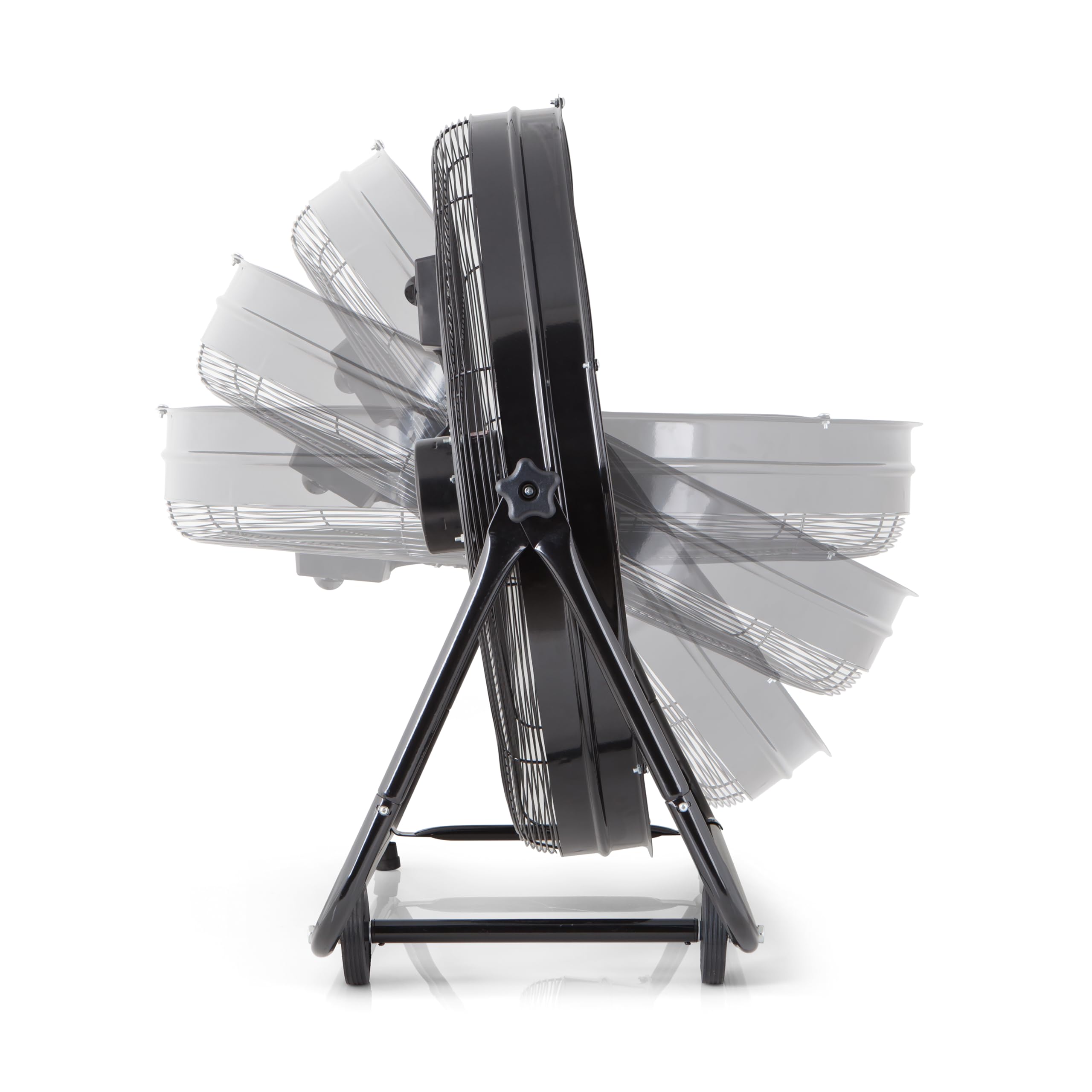 Orbegozo Pwt 3075 Ventilateur industriel Power Fan, tête inclinable, pales métalliques de 75 cm, 3 vitesses de ventilation, roues de transport, 200 W, métal