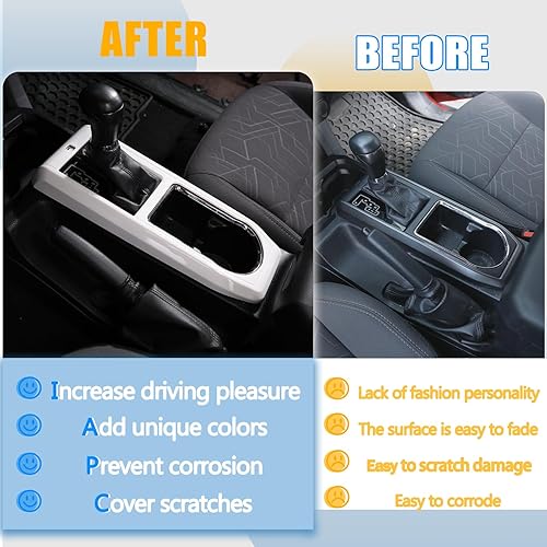 Miniatura 2 de LLKUANG Cubierta de marco de panel de engranajes de consola central para Toyota Tacoma 2016-2020 accesorio de automóvil (blanco)