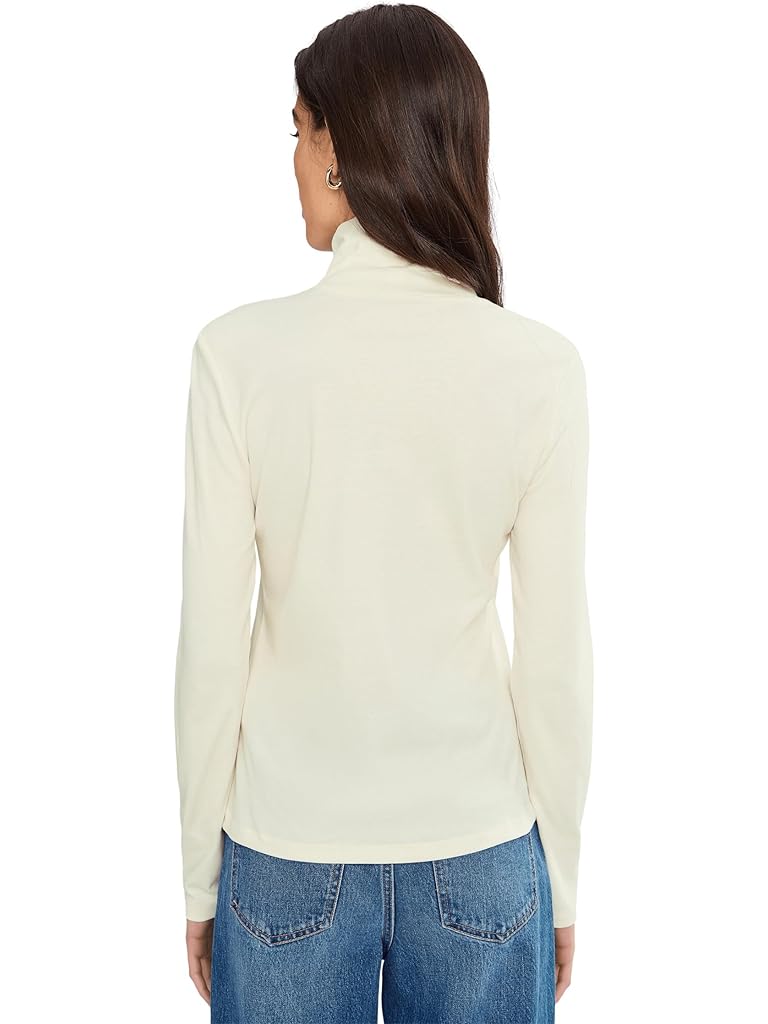 White L.L.Bean Signature Lightweight Cotton Turtleneck