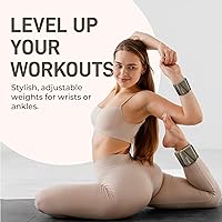 Vista 2 de Pesas de muñeca y tobillo para mujeres y hombres, pesas de tobillo de 1 libra cada una, paquete de 2 pesas de muñeca para mujer, accesorios