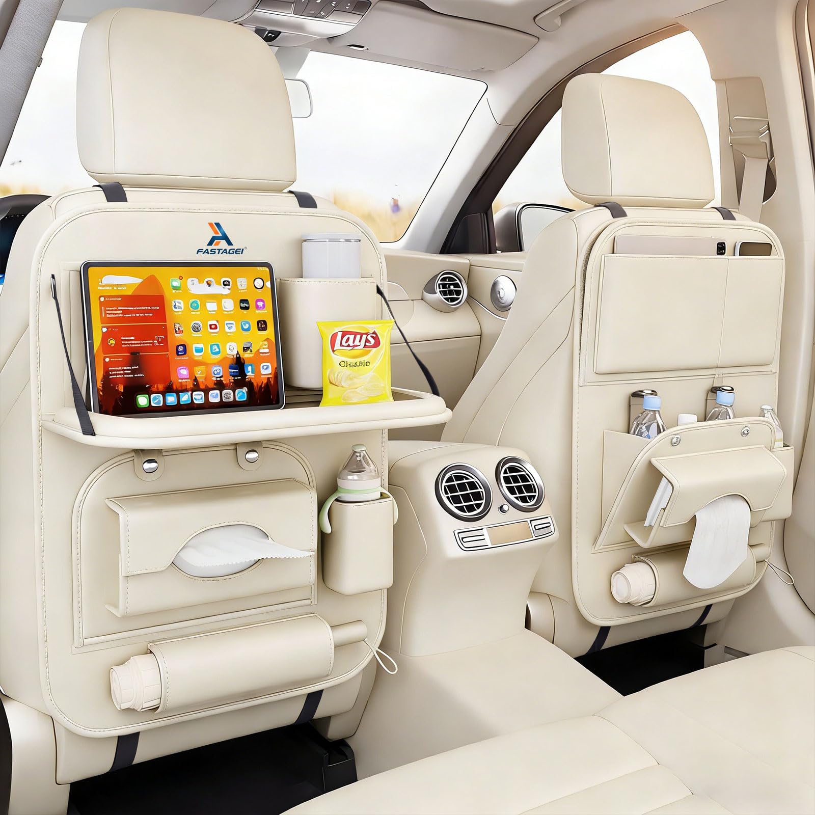 Amazon.com: FASTAGEI 2 Pack Universal Premium Leather Foldable Car