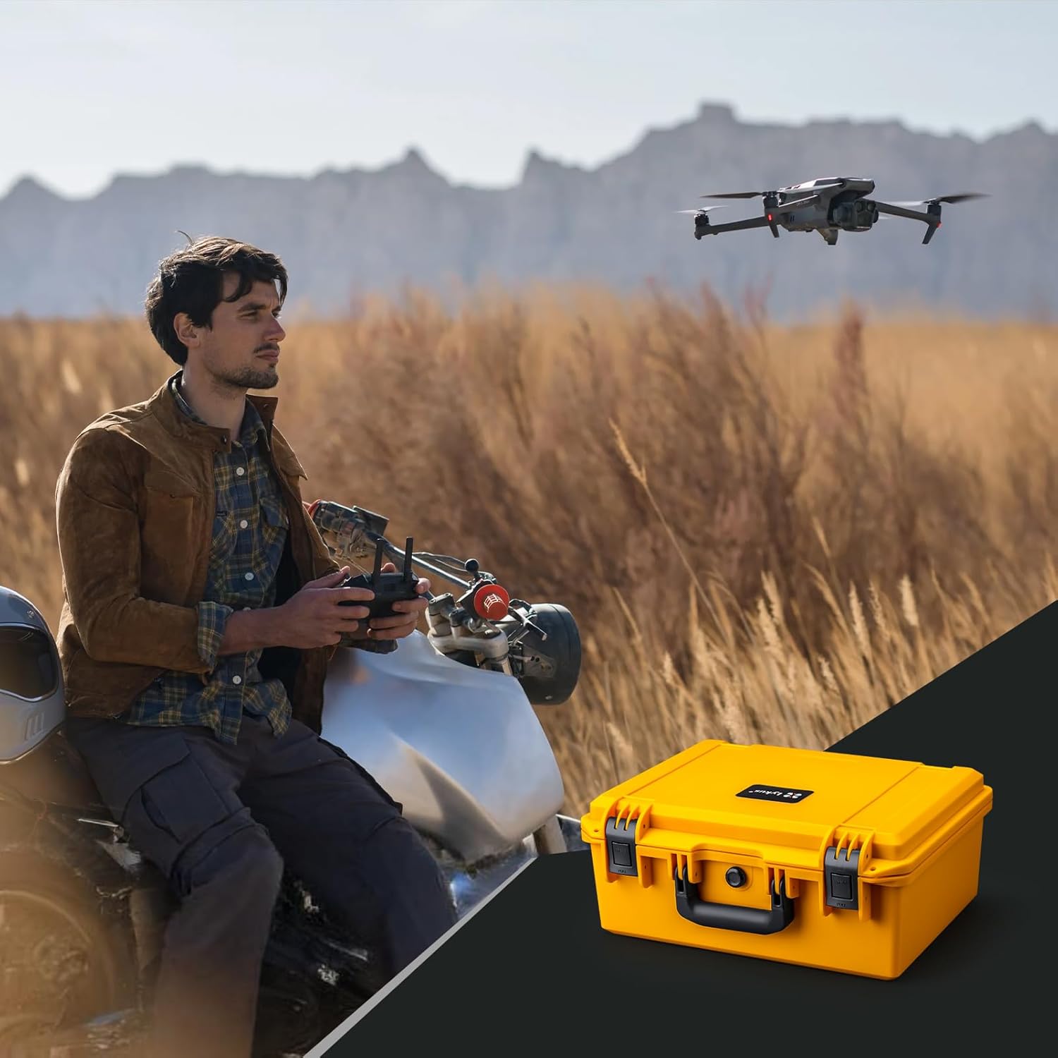 Lykus PVC1 Waterproof Hard Camera Case with Padded Dividers for Cameras, Lenses, Dual DJI Mavic/Air/Mini/Flip drones - Image 7