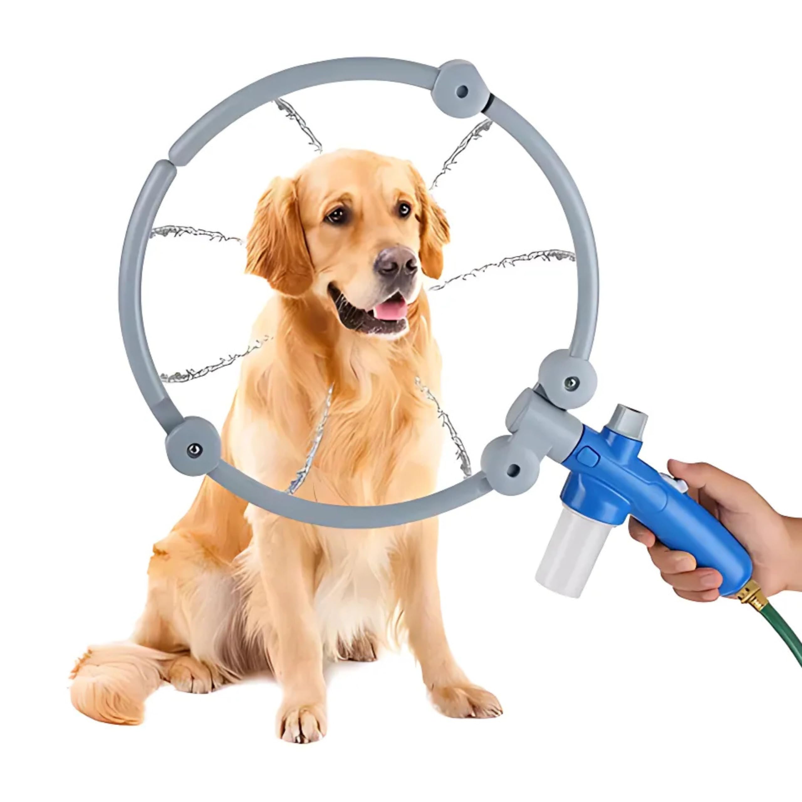 Drumstone (Exclusively 𝟭𝟬+𝟱 Year Warranty) Woof Washer 360 Degree - Easy Dog Bathing Tool with 360° Wash & Rinse Modes, Connects to Hose for All Dog Sizes-image-7
