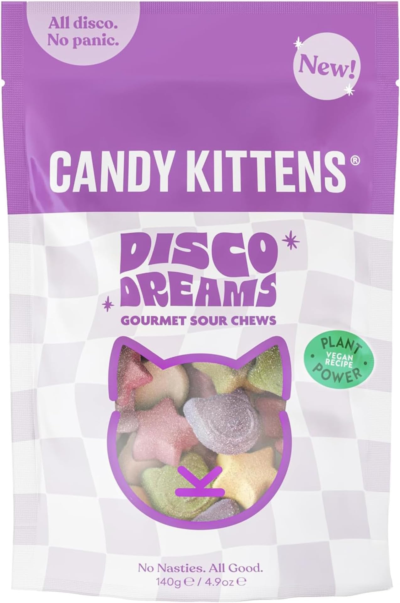 Candy Kittens Vegan Sweets Disco Dream – Plant-Based Vegan Treats with Fruity Flavour, No Nasties, Made with Real Fruit Juice – Ideal Snacks for Sweet Hampers & Pick and Mix – 140g Pack of 1