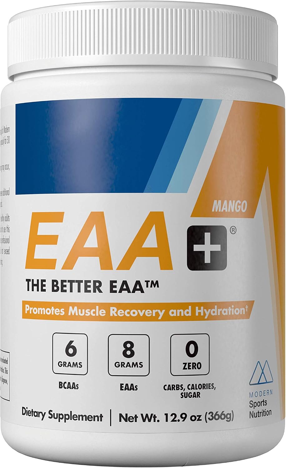 Modern's EAA+ | Essential Amino Acid Powder Mango | Post Workout Muscle Recovery & Hydration Drink | 8g EAAs, 6g BCAAs, Sugar Free, for Men & Women | 30 Servings