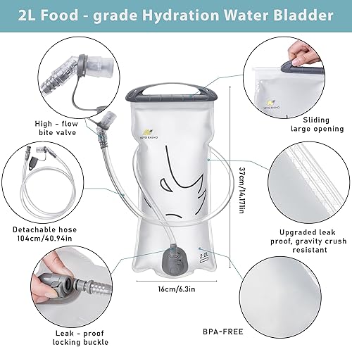 Miniatura 2 de N NEVO RHINO Bolsa de hidratación 2L-3L, depósito de agua para mochila de senderismo, bolsa de almacenamiento de agua a prueba de fugas, bolsa de