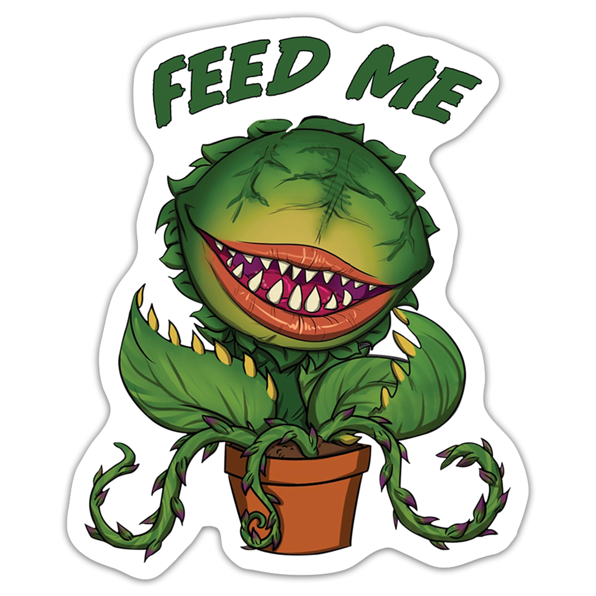 3 PCs Little Shop of Horrors Audrey Ii Feed Me Vinyl Die-Cut Sticker 3 Inches