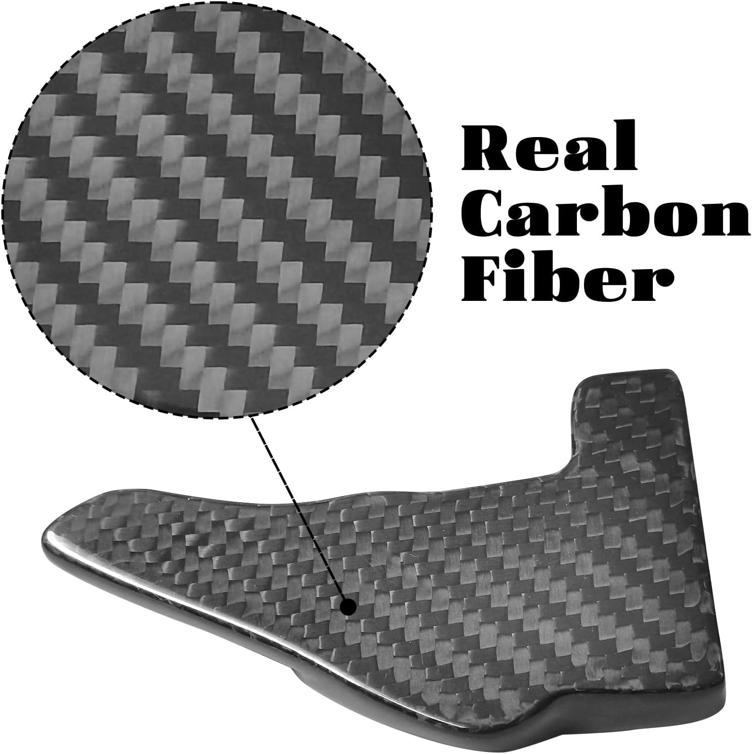 Compatible with Dodge Challenger Charger SRT 2015-2024 Durango SRT 2014-2024 Real Carbon Fiber Steering Wheel Shift Paddle Extended Cover Trims Accessories (Black 2PCS)