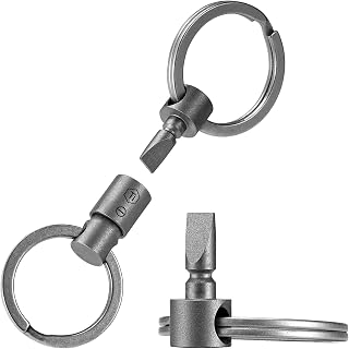 Llavero de Titanio con Liberación Rápida, Destornillador Ranurado Giratorio con Bloqueo, con Anillo Giratorio Cónico con Bloqueo, Ideal Para Montañismo, Senderismo y uso Diario KA46, KA4