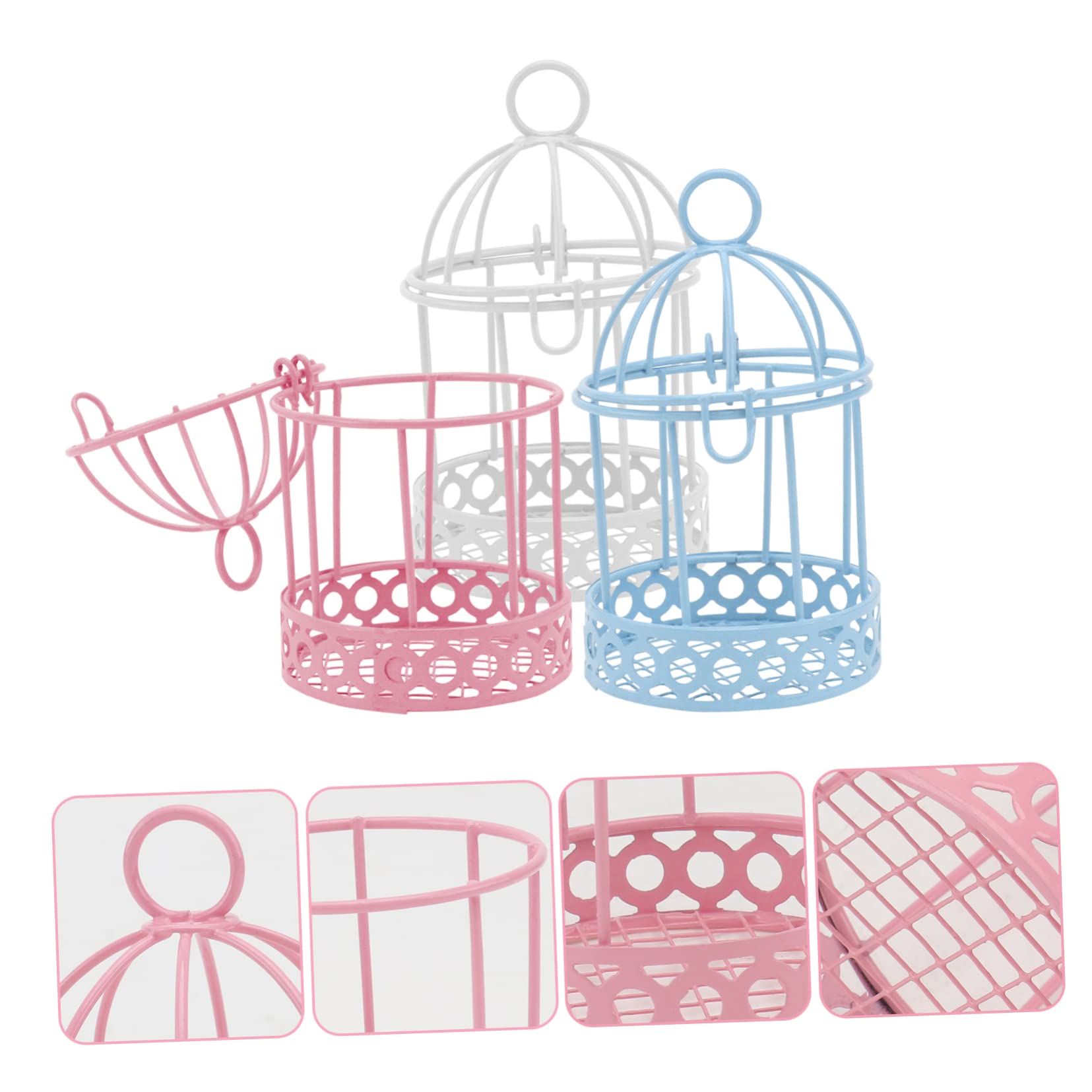 ULTECHNOVO 5 Ensembles Décoration De Cage À Oiseaux Accessoires De Maison Décoratifs Perruches Organisateur De Bureau Accessoires De Maison De Poupée Miniature 3 Pièces * 5