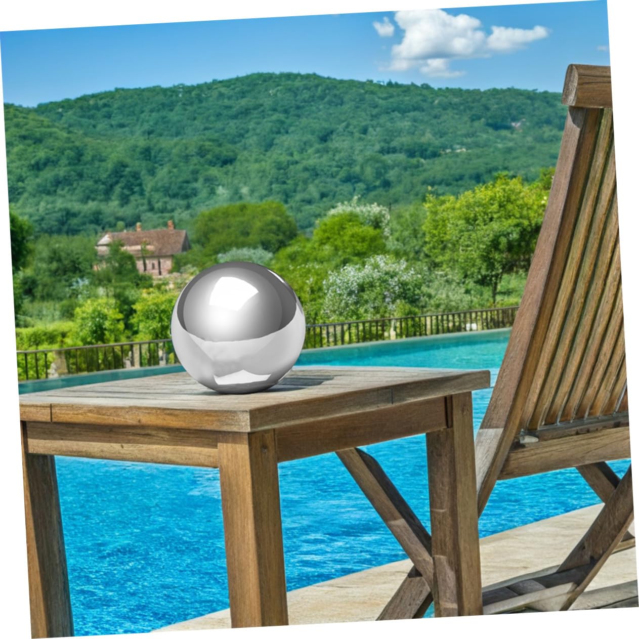 TOYANDONA Edelstahl Deko Kugel Spiegelglanz Gartenkugel Reflektierend für Terrasse Grünfläche Balkon Modern Stilvolle Außendekoration