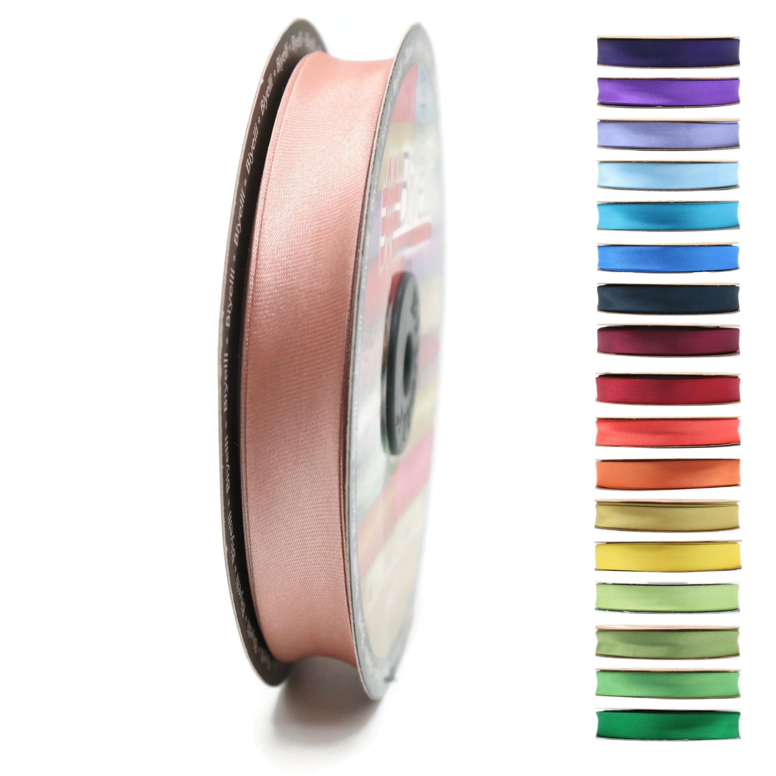 Fold Satin Bias Tape - 99+ Colors - 3/4 Inches Wide - 27 Yards - Fold Satin Binding Bias Ribbon Fabric Piping Bias Binding Tape for Sewing Clothing DIY (97. Coral) BYS97