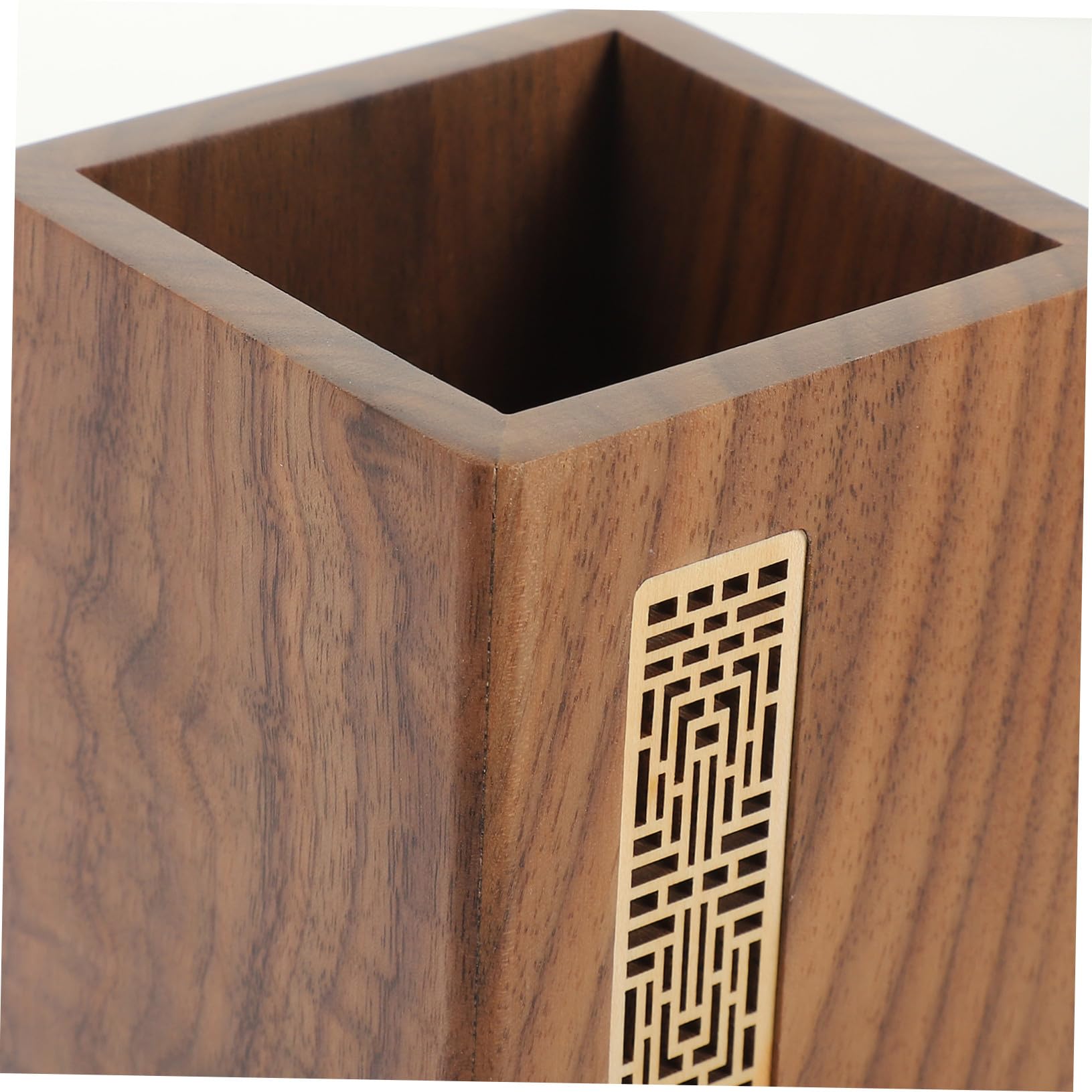 Stiftehalter und Büro im für Desktop Dekoration Japanischen Stil Schlichter Großer Kapazität mit kratzfest eleganter Schreibtisch Organizer aus Schwarzem Walnussholz