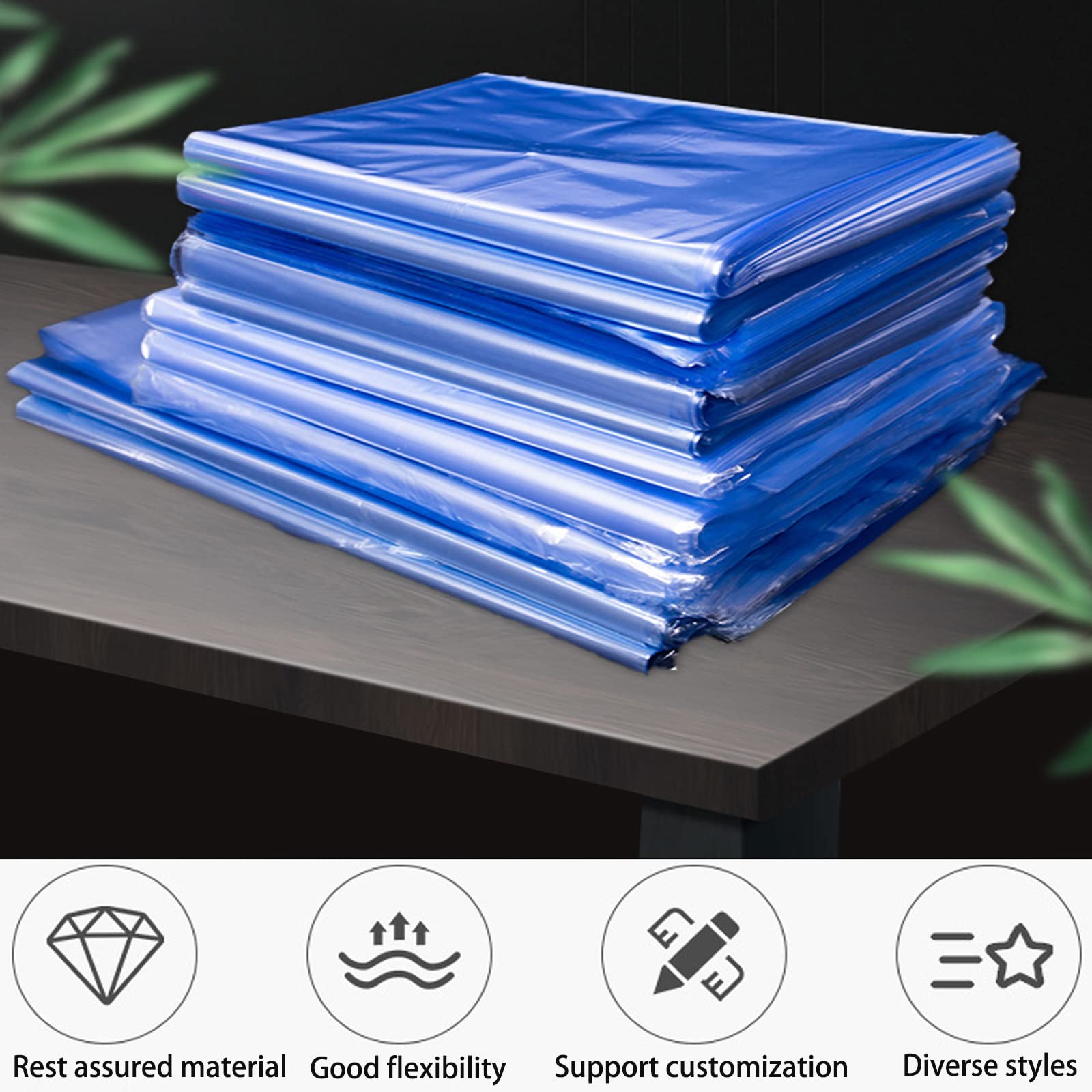 MACHSWON 100 Stück Schrumpffolie, PVC, transparent, 40 x 60 cm, Einzelanschluss, hitzeschrumpfbar, Folienbeutel zum Verpacken von Seife, Schuhen, Kerzen, kleine Geschenke, handgefertigt, DIY Handwerk