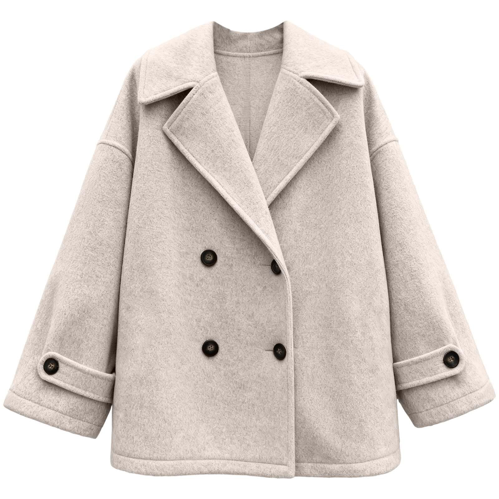 Trenchcoat Damen Kurz Jacke Frühling Mantel Business Wollmantel Wasserdicht Leicht Bolero Atmungsaktiv Windjacke Kurzer Freizeit Vintage