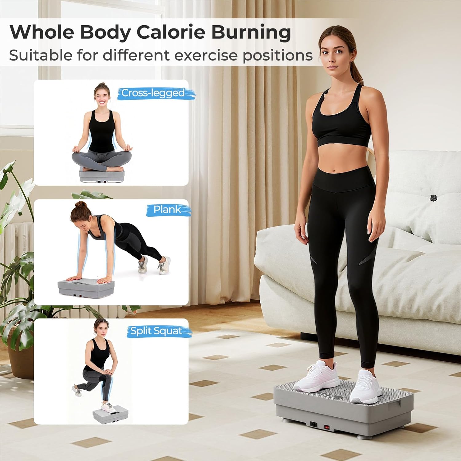 Goplus Vibration Plate Exercise Machine, Vibrating Platform for Lymphatic Drainage w/Remote, LED Display, Home Workout Full Body Shake Board for Weight Loss