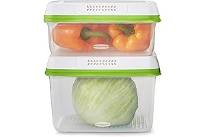 FreshWorks Saver, Green Storage Produce Container, 4-Pack