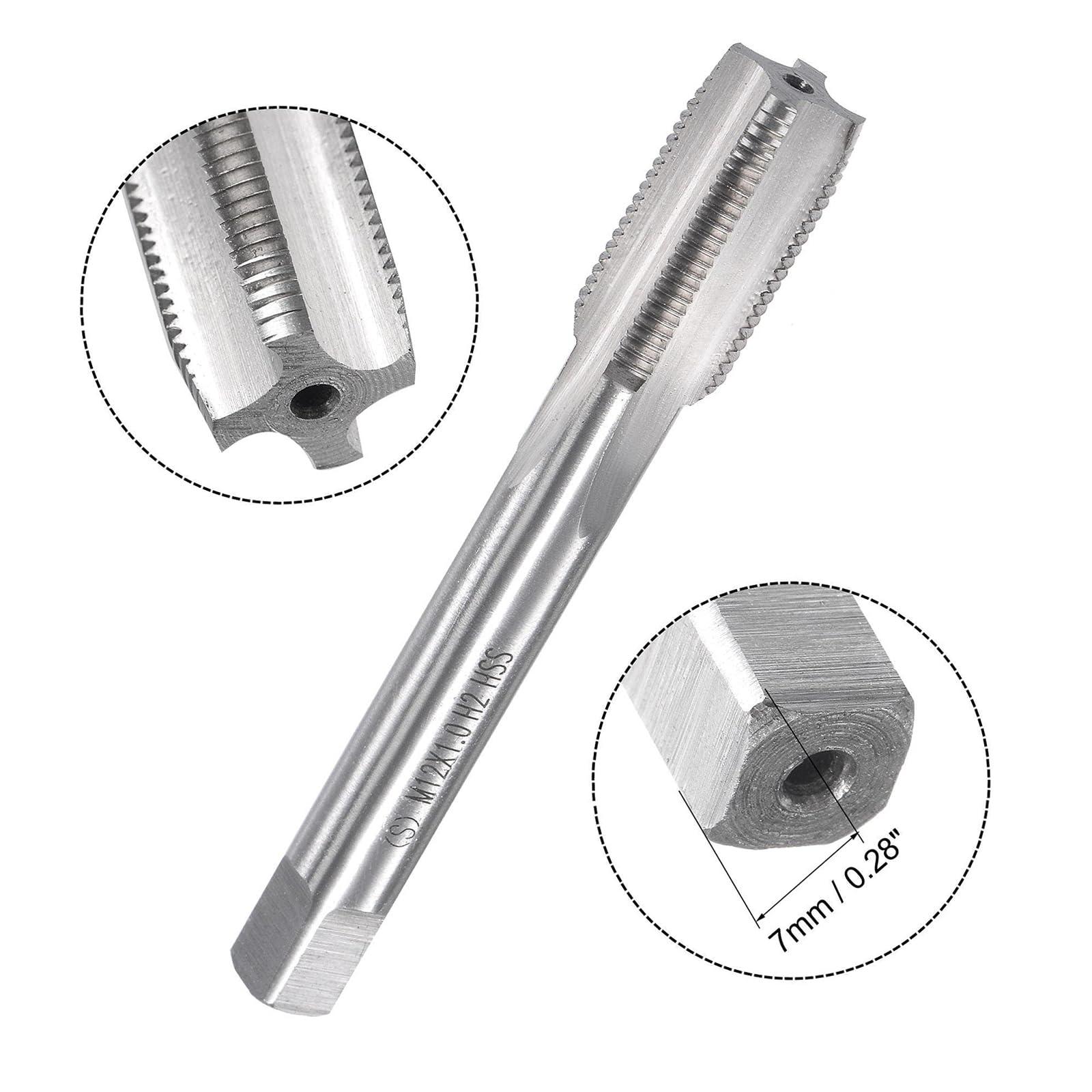 MACHSWON M12x1mm Metric Tap and Die Set,Machine Thread Screw Tap with Round Threading Die,Tap & Die Kit for Nut Screw Bolt Thread Repair - Image 4