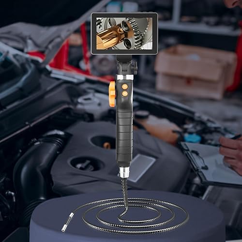 Miniatura 9 de VEVOR Cámara de Boroscopio Articulable con Luz, Cámara de Inspección de Endoscopio Articulable de Dos Vías con Lente Pequeña de 6.4mm, Pantalla IPS