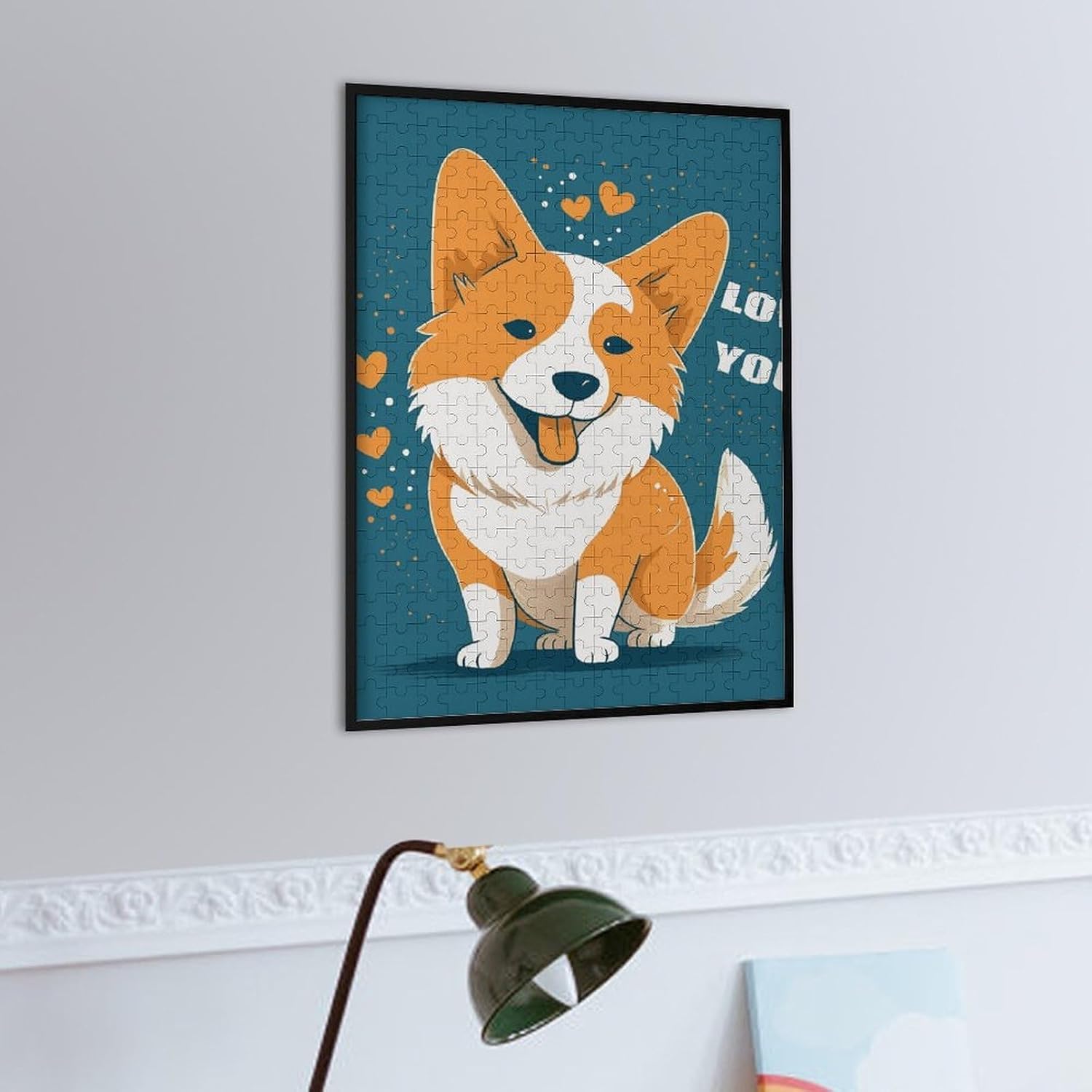 Corgi I Love You Wooden Puzzle for Adults, Beginner Jigsaw Puzzles image 4