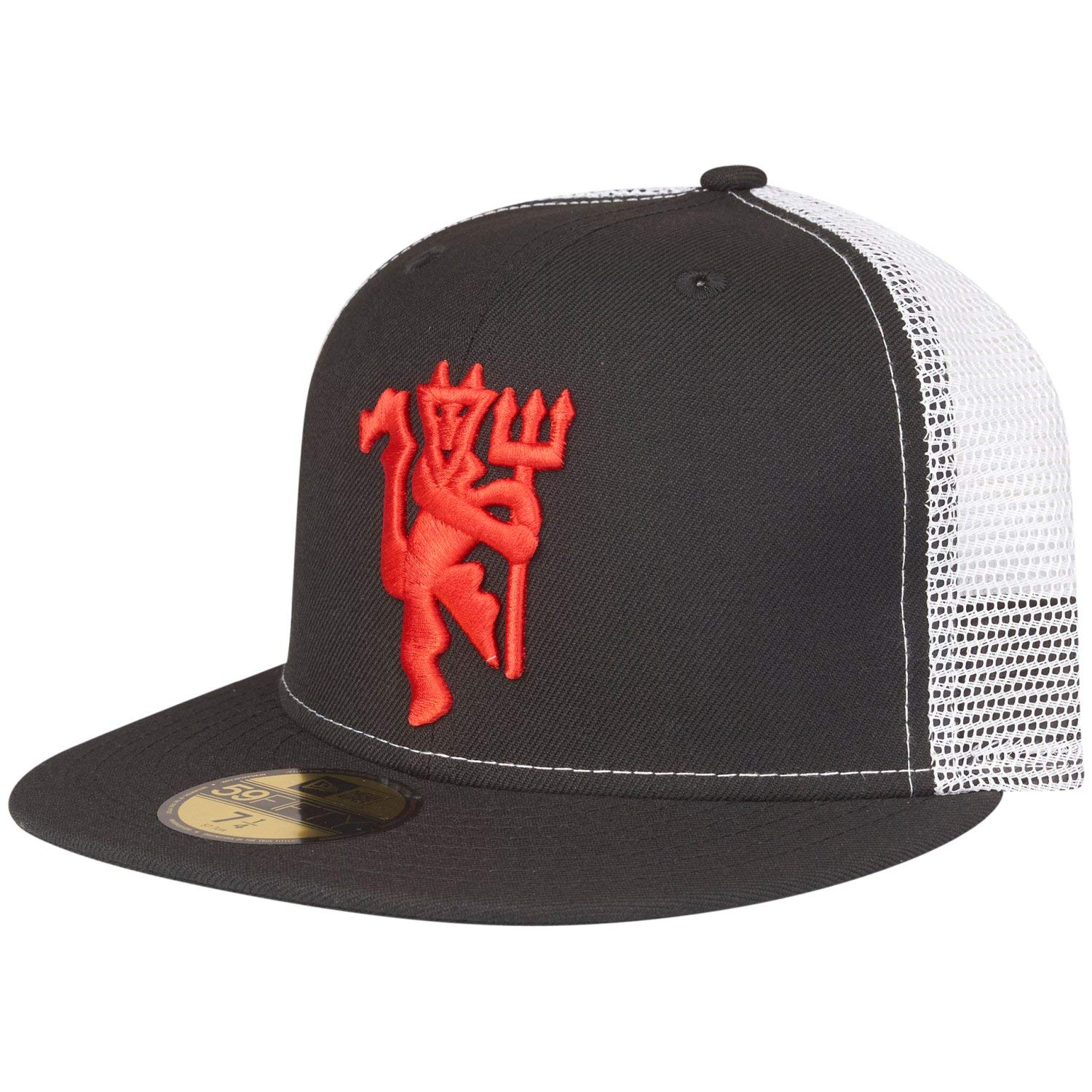 New Era Men's Black 59Fifty Mesh Cap - Devil Manchester United F.c. - 7 1/4