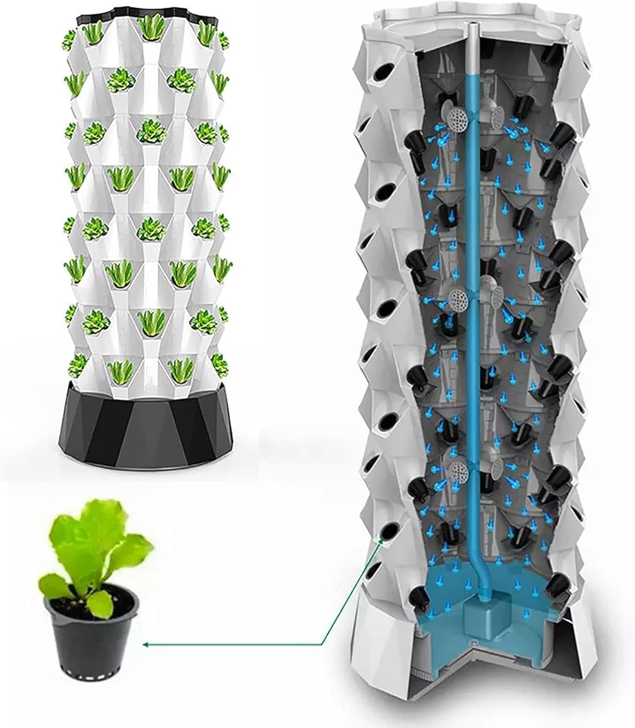 Arrosage Automatique Jardin hydroponique d'intérieur en Tour - Système de Culture Auto-arrosant avec Pots en Filet for Le Jardinage Domestique/Un Pack(10 Layers)