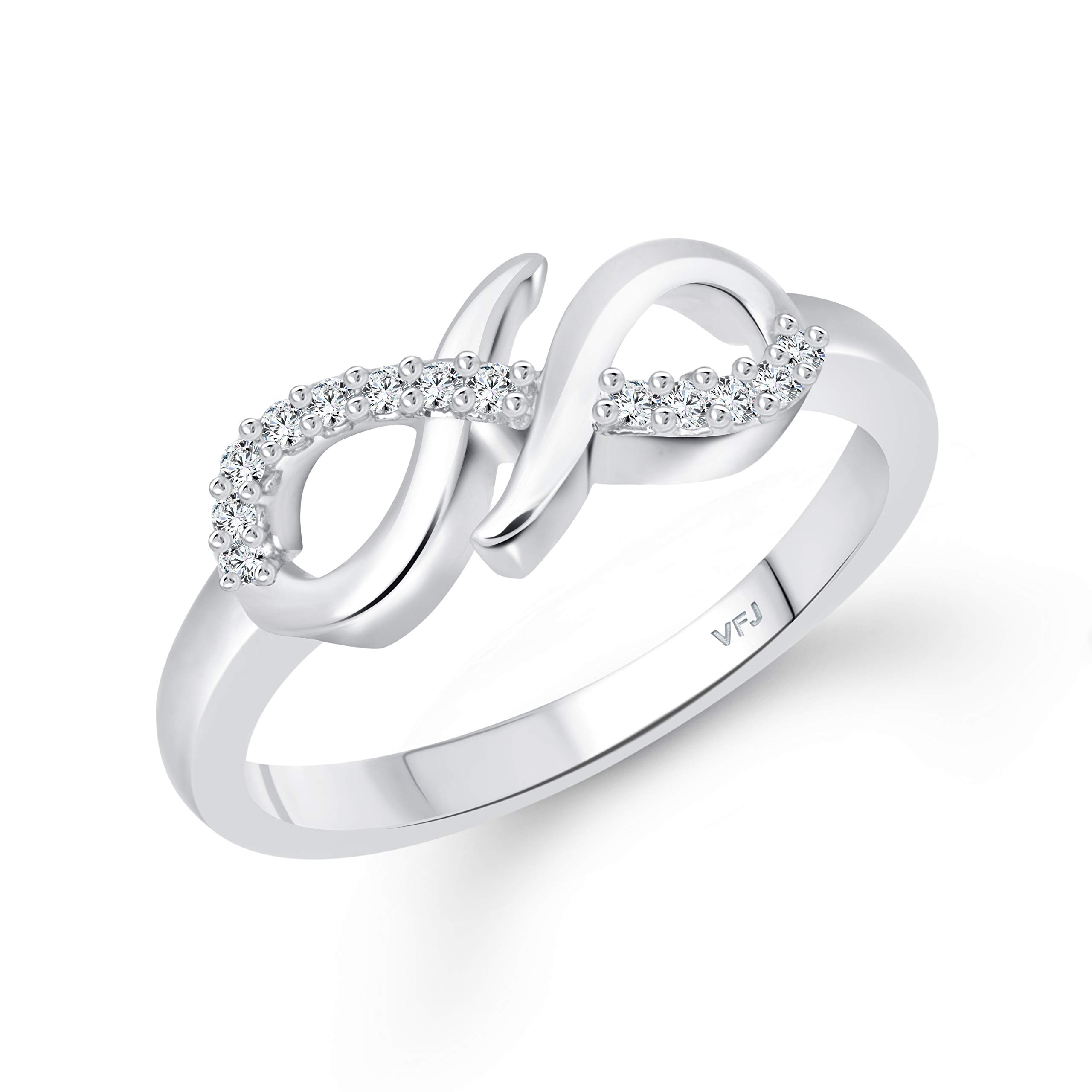 Vighnaharta Valentine Day Gift valentineday Gift for him Gift for Women Gift for Men Stylish (CZ) Rhodium Plated Ring - (VFJ1594FRR14) (B091Q5DZL7) Amazon Price History, Amazon Price Tracker
