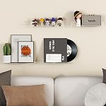Étagères Flottantes Murales Lifewit, Organisateur Acrylique Transparent de 14 po, Décor Murale en Plastique pour Disques/Parfum/Makeup/Figurines/Livres/Plantes dans la Salle de Bain, Chambre, Bureau, Salon, Cuisine, 4 Pack