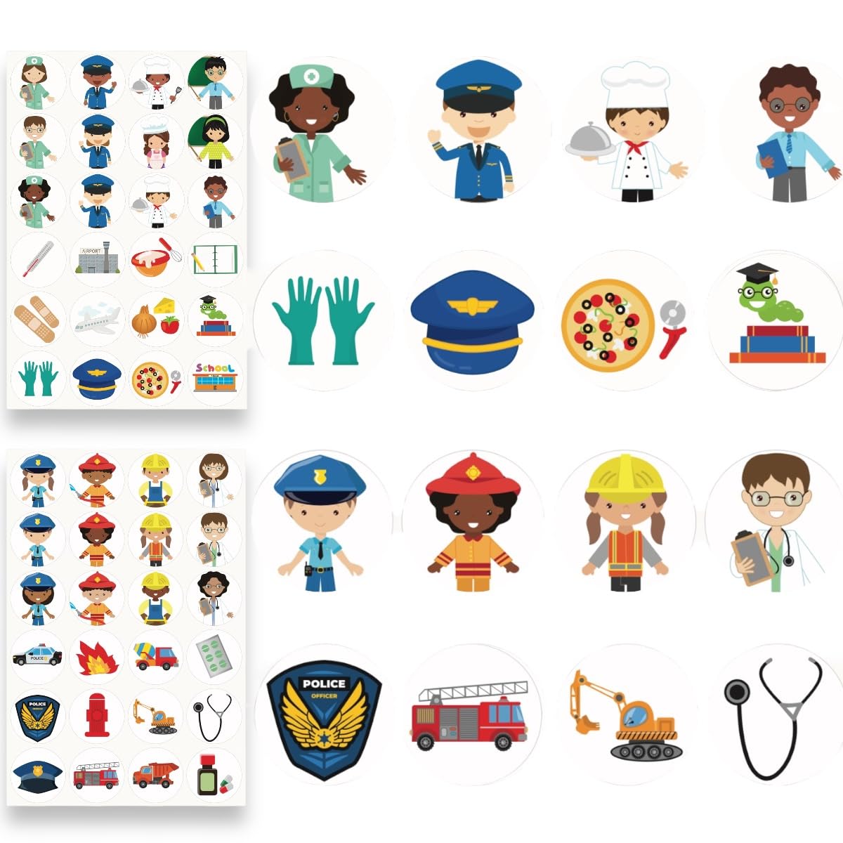 480PCS Community Helpers Stickers – Career Sticker Set Toys for Kids, for Preschool Classroom Decorations, Bulletin Board, Flash Cards, Crafts and Poster, Teachers Classroom Must-Have