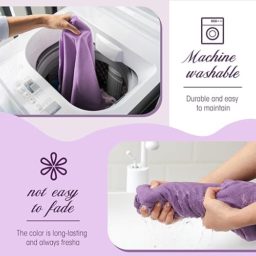 Miniatura 5 de Breling Juego de 4 toallas de yoga de 72 x 24 pulgadas con punto de agarre de microfibra antideslizante toalla de yoga caliente absorbente de