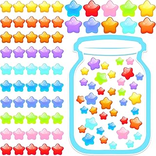 61Pcs Reward Jar Classroom, Magnetic Reward Jar for Classroom Board, Star Jar Reward System Classroom magnetic Positive behavior stickers Students teacher reward jar for School Classroom Supplies