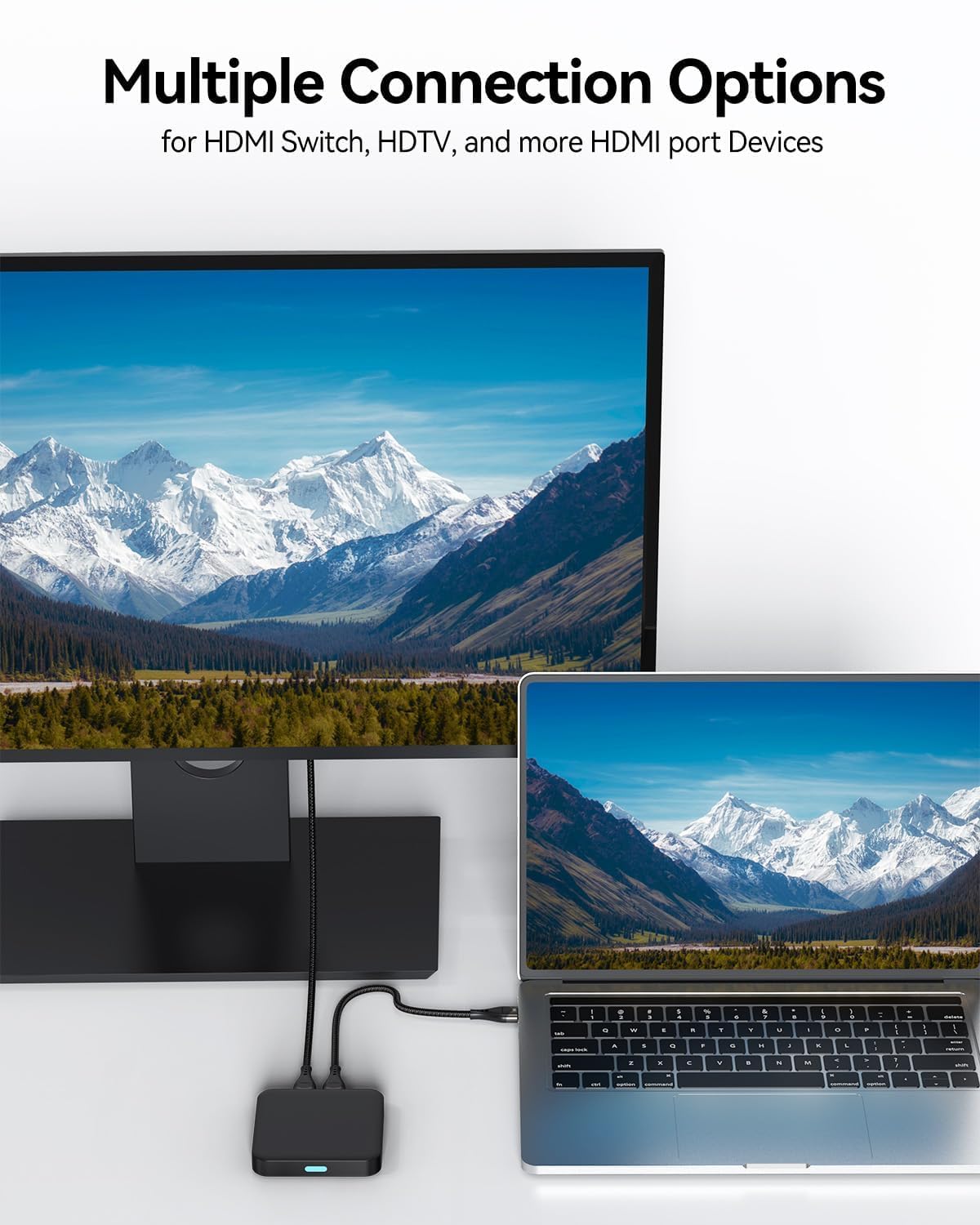 Cable HDMI corto de 2 pies, 2 unidades, 10K, 8K, 4K, HDMI 2.1, 2 pies, 48 Gbps, cable HDMI trenzado de ultra alta velocidad, 8K a 60Hz, 4K a 120Hz, eARC, HDR10+, HDCP2.3 para monitor