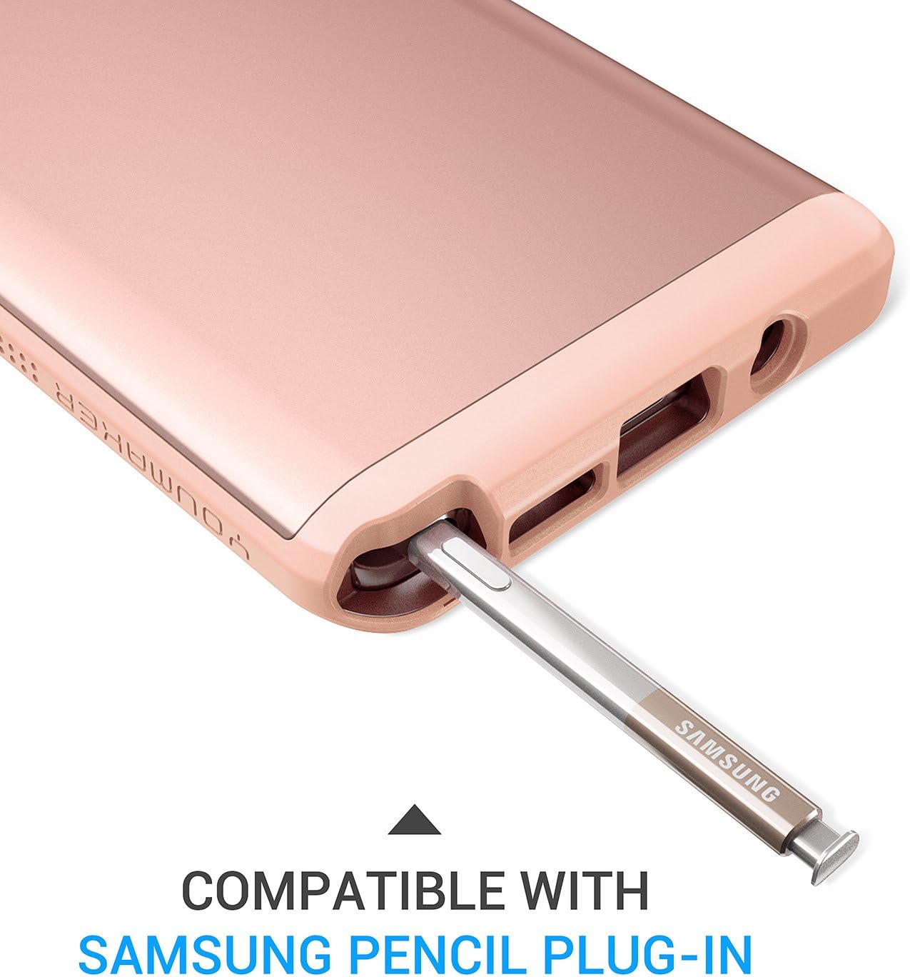 YOUMAKER Galaxy Note 8 Case, Rose Gold Full Body Heavy Duty Protection Shockproof Slim Fit Case Cover for Samsung Galaxy Note 8 (2017 Release) Without Built-in Screen Protector (Rose Gold/Pink)