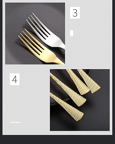 Miniatura 4 de Juego de cubiertos martillados para 8, cubiertos cuadrados de acero inoxidable de 40 piezas, juego de cubiertos de metal de diseño moderno, incluye