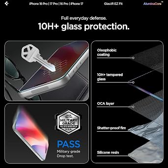Spigen EZ Fit [2P] Screen Protector for iPhone 18 Pro/ 17 Pro/ 17/16 Pro