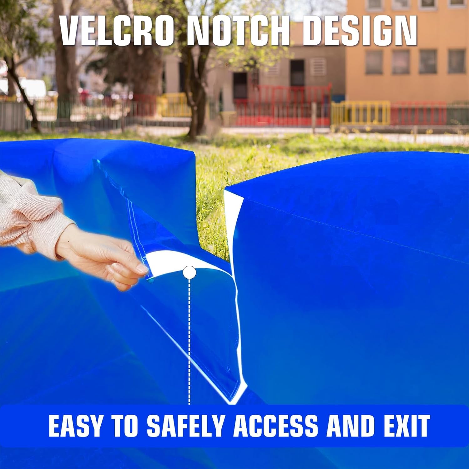 WARSUN Blue Ball Pit 15x15Ft with Built-in Fan Ball Pit Inflatable for for Hours of Fun Activity