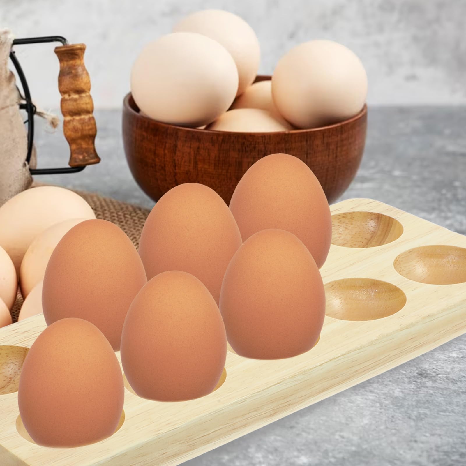 Eierablage für 10 Eier Praktischer Eier Organizer und Dekorative Holzplatte für Haushalt und Geschenk zur Einweihung