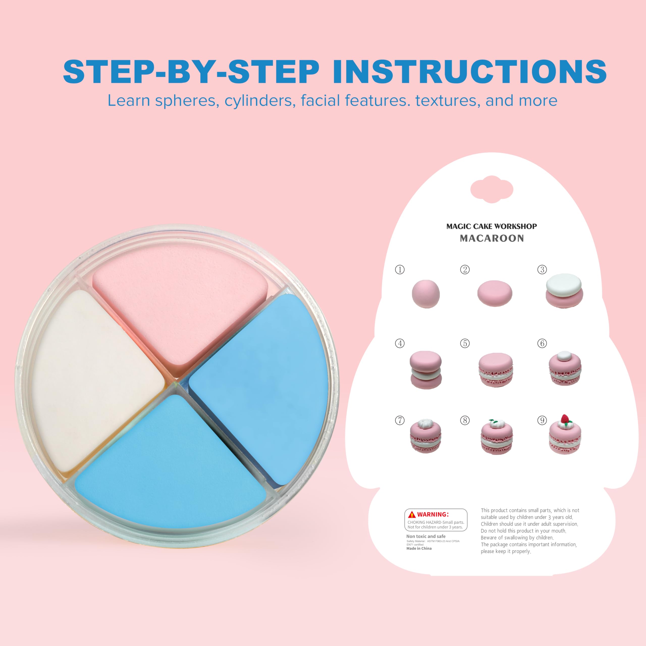 Air Dry Clay Kit - Cake Themed, Modeling Clay for Kids, DIY Model Magic Clay with Sculpting Tools and Tutorials, 12 Boxes Molding Clay, Ultra Light, Soft & Non-Sticky, Arts and Crafts Gift for Kids