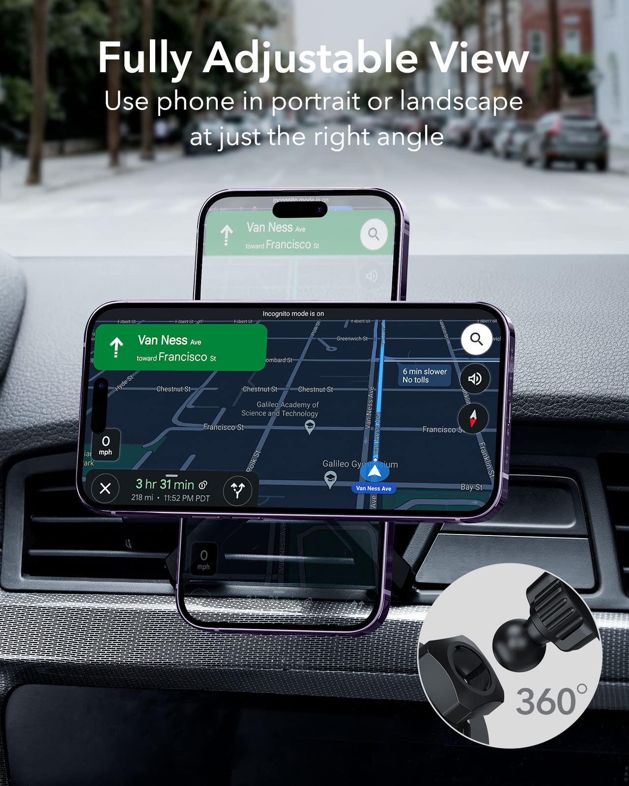 ESR Support Téléphone Voiture Magnétique pour MagSafe, grille d'aération/tableau bord Aimant Voiture Support pour iPhone 17e/Air/17/16/16e/15/14/13/12/Google Pixel 10/Samsung S26, tous les smartphones