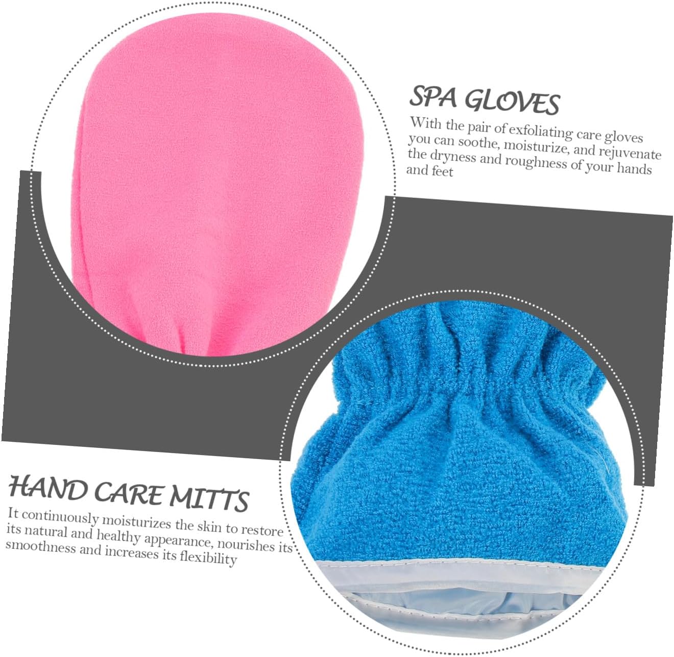 VILLCASE Paraffin Wax Bath Gloves 3 Pairs Hand Spa Mitts Moisturizing Hand Care Gloves for Dry Skin with Elastic for Women