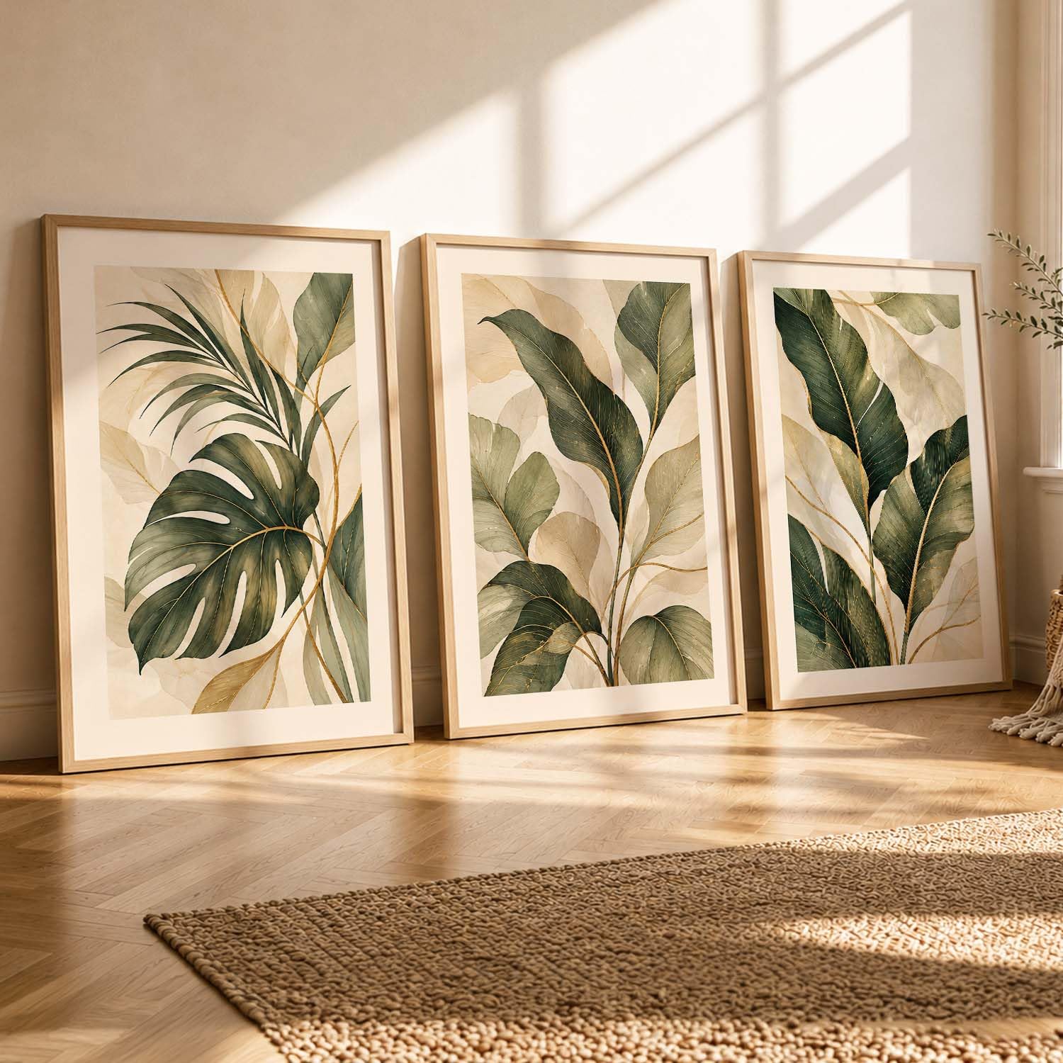 Modern Boho Wall Art - 3 Frame Set -8 Modern Boho Wall Art - 3 Frame Set -8