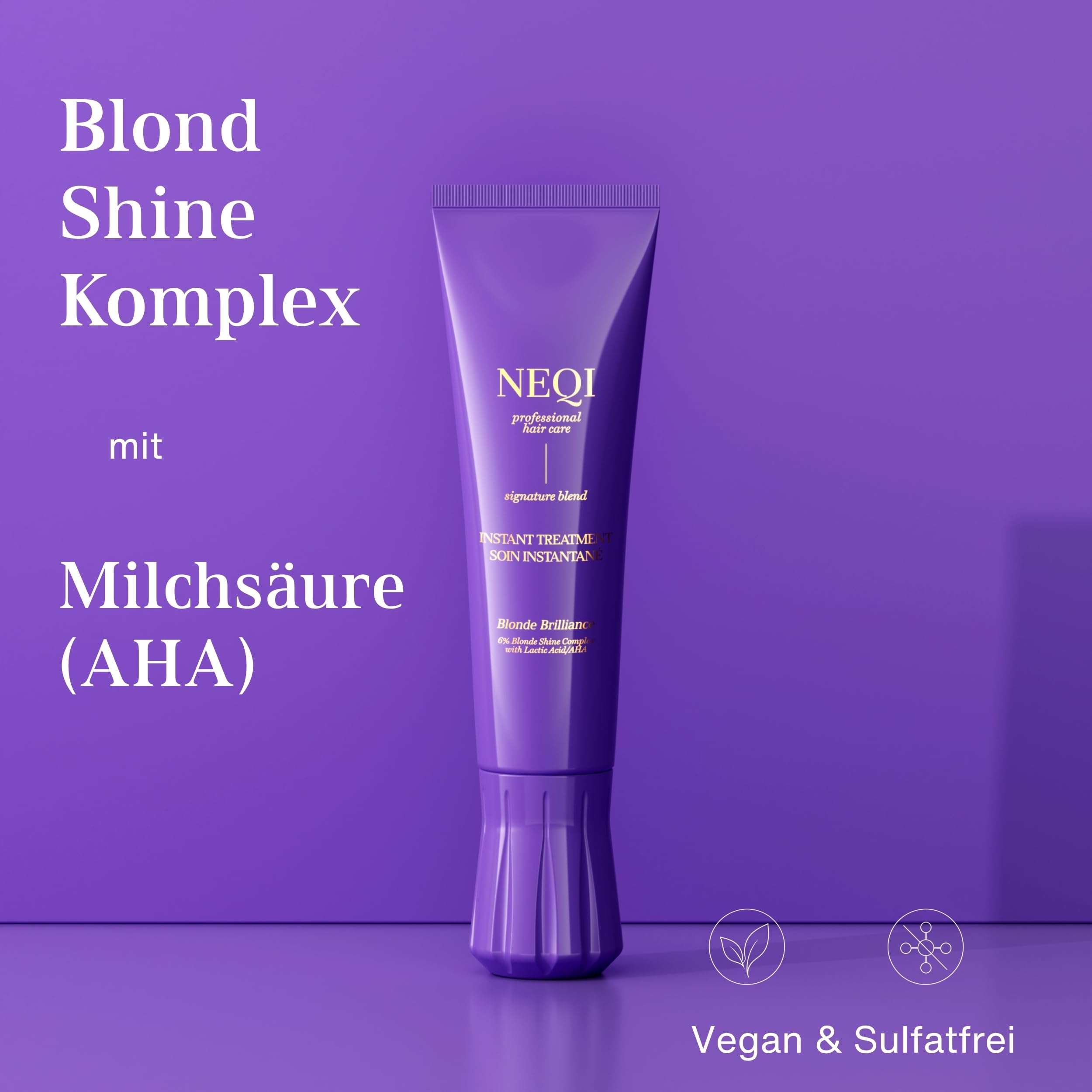 NEQI Glossing Haare Blond Kühl - Anti Gelbstich Maske mit Milchsäure AHA – Ansicht 4