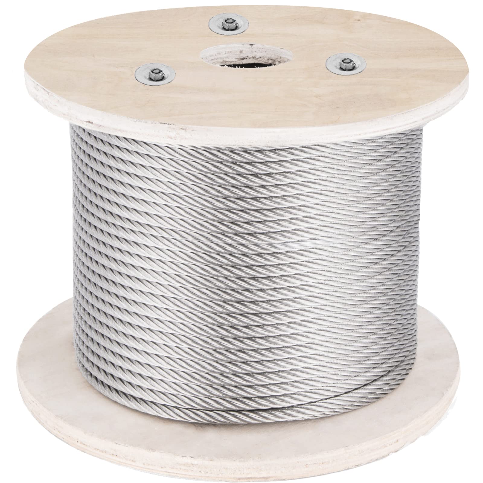 VEVOR Fune metallica in acciaio inox 316, 152 m, fune metallica in acciaio inox diametro 4 mm costruzione 1x19 con carico di rottura 1496 kg per balaustra esterna, terrazza, balaustra fai da te