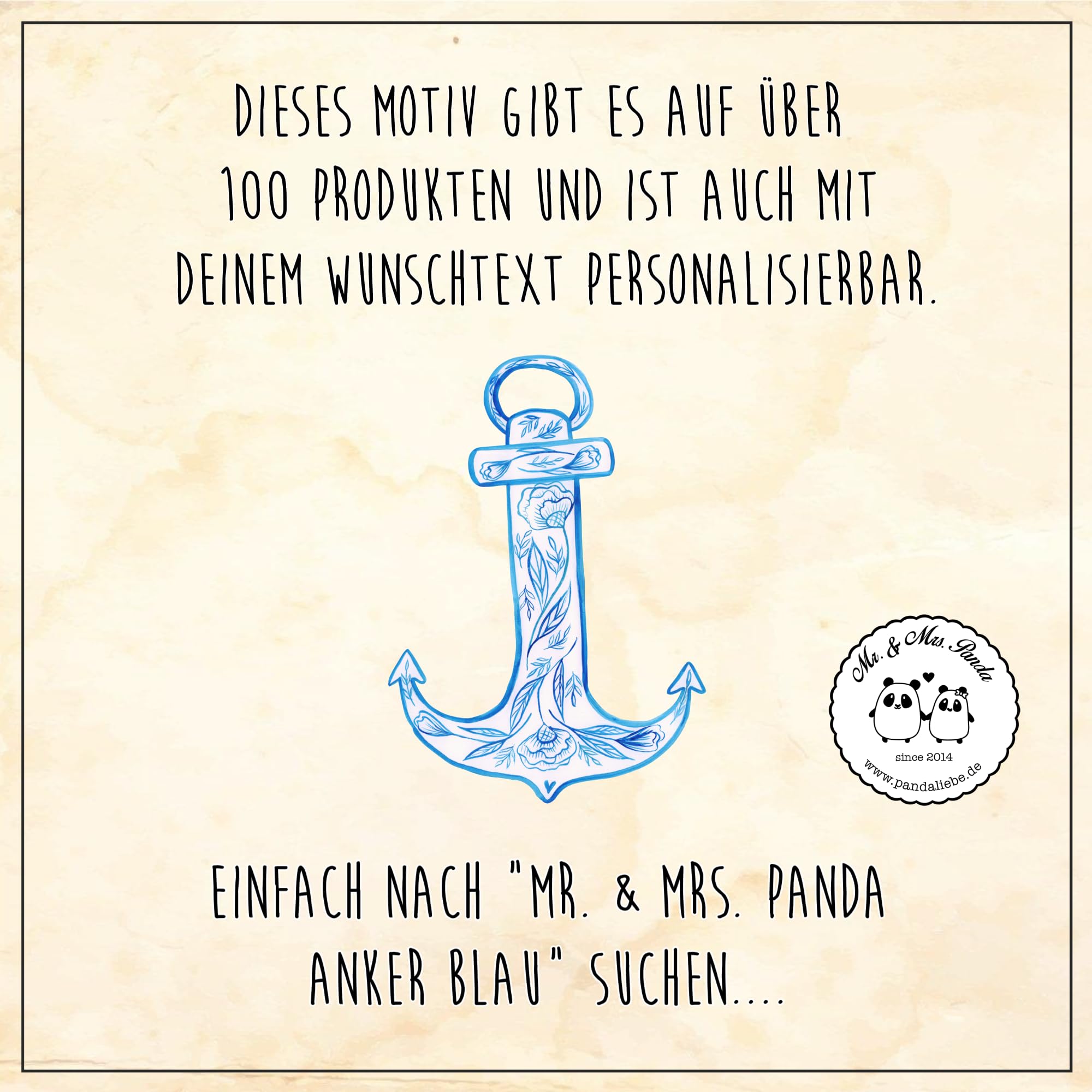 Mr. & Mrs. Panda Windlicht Anker Blau