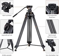 Cayer BV30 alumínium videó tripod 360° folyadék fejjel, DSLR kamerához 4