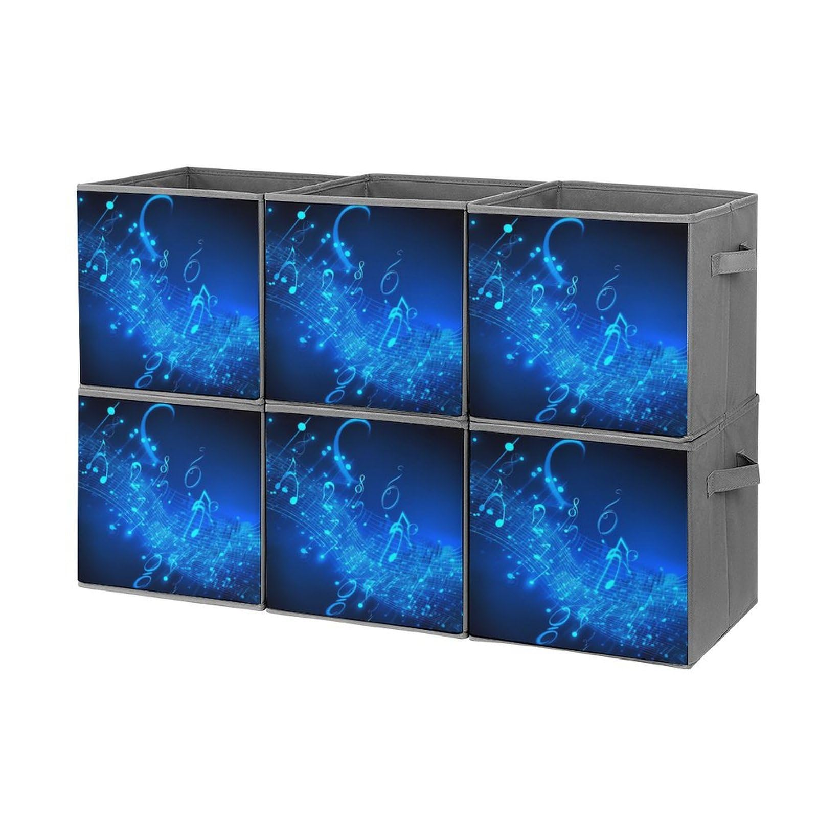 Boîtes de rangement pliables bleues pour ranger les jouets et vêtements lot de 6