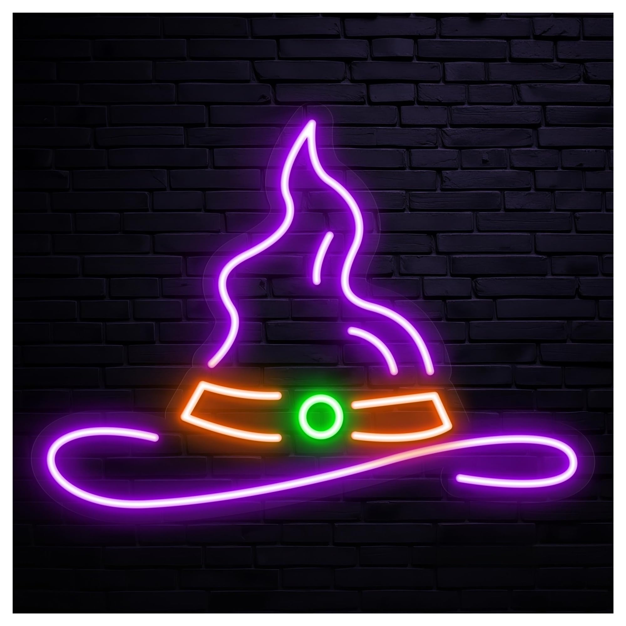 RONGCH Hanging Art Signs Witch Hat Neon Sign, Suitable for Game Room Decor with Brightness Adjustable 38cm